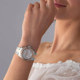 Michael Kors Everest Chronograph White Dial Two Tone Steel Strap Watch For Women - MK7214 Authentic Buy Shop Now