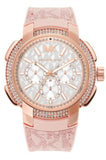 Michael Kors Sidney Multifunction White Dial Pink Silicone Strap Watch For Women - MK7222 Authentic Buy Shop Now