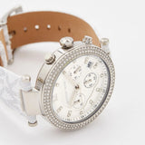 Michael Kors Parker Chronograph White Dial White Leather Strap Watch For Women - MK7226 Authentic Buy Shop Now