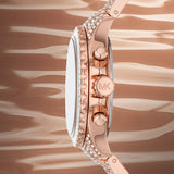 Michael Kors Everest Chronograph Crystals Rose Gold Dial Rose Gold Steel Strap Watch For Women - MK7235 Authentic Buy Shop Now