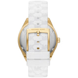 Michael Kors Jessa Quartz Gold Dial White Silicone Strap Watch For Women - MK7267 Authentic Buy Shop Now