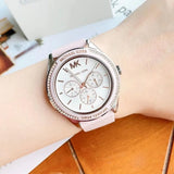 Michael Kors Jessa Quartz Silver Dial Pink Silicone Strap Watch For Women - MK7268 Authentic Buy Shop Now