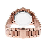 Michael Kors Lexington Chronograph Red Dial Rose Gold Steel Strap Watch For Women - MK7275 Authentic Buy Shop Now