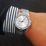 Michael Kors Lennox Three Hand Silver Dial Silver Steel Strap Watch For Women - MK7280 Authentic Buy Shop Now