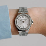Michael Kors Lennox Three Hand Silver Dial Silver Steel Strap Watch For Women - MK7280 Authentic Buy Shop Now