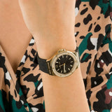 Michael Kors Mini Lennox Quartz Black Dial Black Silicone Strap Watch For Women - MK7281 Authentic Buy Shop Now