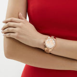 Michael Kors Ritz Chronograph Rose Gold Dial Rose Gold Steel Strap Watch For Women - MK7302 Authentic Buy Shop Now