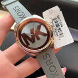 Michael Kors Janelle Three Hand Grey Dial Grey Rubber Strap Watch For Women - MK7314 Authentic Buy Shop Now