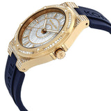 Michael Kors Lennox Three Hand White Dial Blue Silicone Strap Watch For Women - MK7333 Authentic Buy Shop Now