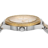 Michael Kors Lennox Three Hand Silver Dial Two Tone Steel Strap Watch For Women - MK7338 Authentic Buy Shop Now