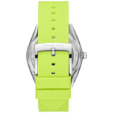 Michael Kors Janelle Three Hand Neon Green Dial Neon Green Rubber Strap Watch For Women - MK7351 Authentic Buy Shop Now