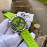 Michael Kors Janelle Three Hand Neon Green Dial Neon Green Rubber Strap Watch For Women - MK7351 Authentic Buy Shop Now