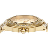 Michael Kors Lenox Three Hand Silver Dial Gold Steel Strap Watch For Women - MK7361 Authentic Buy Shop Now