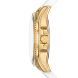 Michael Kors Mini Pilot Quartz Silver Dial White Silicone Strap Watch For Women - MK7372 Authentic Buy Shop Now