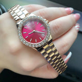 Michael Kors Lennox Analog Pink Dial Rose Gold Steel Strap Watch For Women - MK7396 Authentic Buy Shop Now