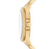 Michael Kors Everest Three Hand Mother of Pearl White Dial Gold Steel Strap Watch For Women - MK7401 Authentic Buy Shop Now