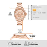 Michael Kors Wren Chronograph Rose Gold Dial Rose Gold Steel Strap Watch for Women - MK7430 Authentic Buy Shop Now