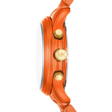 Michael Kors Runway Chronograph Limited Edition Orange Dial Orange Steel Strap Watch for - MK7477LE Authentic Buy Shop Now