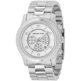 Michael Kors Runway Chronograph Silver Dial Silver Steel Strap Watch for Men - MK8060 Authentic Buy Shop Now