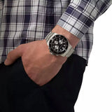 Michael Kors Everest Chronograph Black Dial Silver Steel Strap Watch For Men - MK8256 Authentic Buy Shop Now