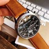 Michael Kors Gage Chronograph Quartz Black Dial Brown Leather Strap Watch For Men - MK8333 Authentic Buy Shop Now