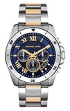 Michael Kors Brecken Chronograph Blue Dial Two Tone Steel Strap Watch For Men - MK8437 Authentic Buy Shop Now
