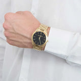 Michael Kors Slim Runway Quartz Black Dial Gold Steel Strap Watch For Men - MK8621 Authentic Buy Shop Now