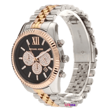 Michael Kors Lexington Chronograph Crystals Black Dial Two Tone Steel Strap Watch for Men - MK8714 Authentic Buy Shop Now