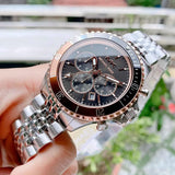 Michael Kors Bayville Chronograph Black Dial Silver Steel Strap Watch For Men - MK8725 Authentic Buy Shop Now