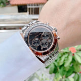 Michael Kors Bayville Chronograph Black Dial Silver Steel Strap Watch For Men - MK8725 Authentic Buy Shop Now