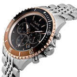 Michael Kors Bayville Chronograph Black Dial Silver Steel Strap Watch For Men - MK8725 Authentic Buy Shop Now