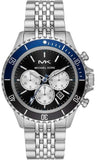 Michael Kors Bayville Chronograph Black Dial Silver Steel Strap Watch For Men - MK8749 Authentic Buy Shop Now