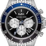 Michael Kors Bayville Chronograph Black Dial Silver Steel Strap Watch For Men - MK8749 Authentic Buy Shop Now