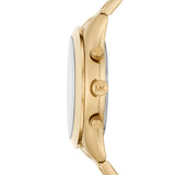 Michael Kors Slim Runway Chronograph Gold Dial Gold Steel Strap Watch For Men - MK8909 Authentic Buy Shop Now