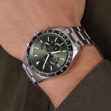 Michael Kors Layton Chronograph Green Dial Silver Steel Strap Watch For Men - MK8912 Authentic Buy Shop Now