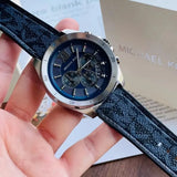 Michael Kors Brecken Chronograph Blue Dial Blue Rubber Strap Watch For Men - MK8923 Authentic Buy Shop Now