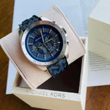 Michael Kors Brecken Chronograph Blue Dial Blue Rubber Strap Watch For Men - MK8923 Authentic Buy Shop Now