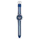 Michael Kors Brecken Chronograph Blue Dial Two Tone PVC Strap Watch For Men - MK8950 Authentic Buy Shop Now