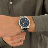 Michael Kors Hutton Chronograph Blue Dial Blue Steel Strap Watch For Men - MK8952 Authentic Buy Shop Now