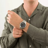 Michael Kors Hutton Chronograph Blue Dial Blue Steel Strap Watch For Men - MK8952 Authentic Buy Shop Now