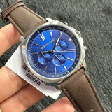 Michael Kors Sullivan Quartz Blue Dial Brown Leather Strap Watch For Men - MK8996 Authentic Buy Shop Now