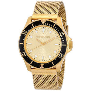 Michael Kors Everest Chronograph Gold Dial Gold Mesh Strap Watch For Men - MK9083 Authentic Buy Shop Now