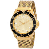 Michael Kors Everest Chronograph Gold Dial Gold Mesh Strap Watch For Men - MK9083 Authentic Buy Shop Now