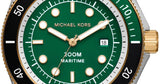 Michael Kors Maritime Analog Green Dial Black Silicone Strap Watch for Men - MK9158 Authentic Buy Shop Now