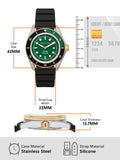Michael Kors Maritime Analog Green Dial Black Silicone Strap Watch for Men - MK9158 Authentic Buy Shop Now