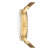 Michael Kors Quartz Gold Dial Brown Leather Strap Watch For Women - MKO1026 Authentic Buy Shop Now