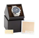 Michael Kors Stop Hunger Chronograph Blue Dial Silver Steel Strap Watch for Men - MK8314 Authentic Buy Shop Now