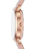 Michael Kors Petite Portia Silver Dial Pink Rubber Strap Watch For Women - MK2735 Authentic Buy Shop Now
