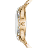 Michael Kors Liliane Mother of Pearl White Dial Gold Steel Strap Watch For Women - MK4555 Authentic Buy Shop Now