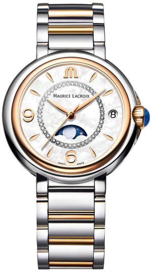 Maurice Lacroix Fiaba Moonphase Mother of Pearl Dial Two Tone Steel Strap Watch for Women - FA1084-PVP13-150-1 Authentic Buy Shop Now